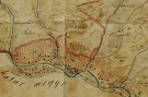 Kríže na archívnej mape z roku 1845