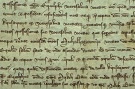 Ukka listiny DL 64653 z roku 1330, kde sa pojednva o vykonanej obhliadke spornej hranice medzi krovskm majetkom zvanm Kyus-Aytout a majetkom ervenica [Weresalma] magistra Rycolpha.