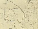 Celkový pohľad na osadu Baranie z roku 1869. Katastrálna mapa Olejníkov. Sign. Ša 222, č. mapy 20, 25.