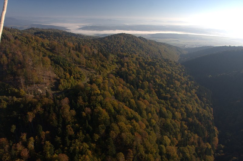 Pohľad do údolia potoka Pastovník, v pozadí obec Hertník