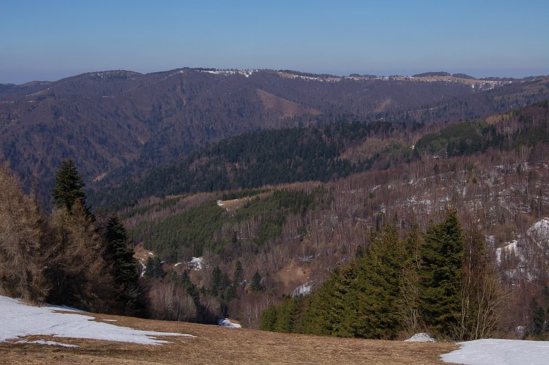Lyžiarsky svah Baranie, v pozadí Veľká Javorina, Chochuľka