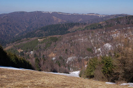 Lyžiarsky svah Baranie, v pozadí Veľká Javorina, Chochuľka